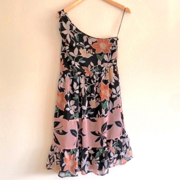 🆕 LOFT Black & Soft Pink Print Midi-Dress with Underlining. NWT - Picture 4 of 10